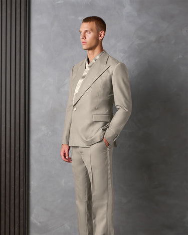 HAYDEN PLATINUM WOOL COCKTAIL SUIT- made to order
