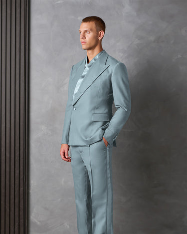 HAYDEN  POWDER BLUE WOOL COCKTAIL SUIT- made to order