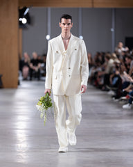 Logan Ivory Wool Suit- Runway Style / Made to Order