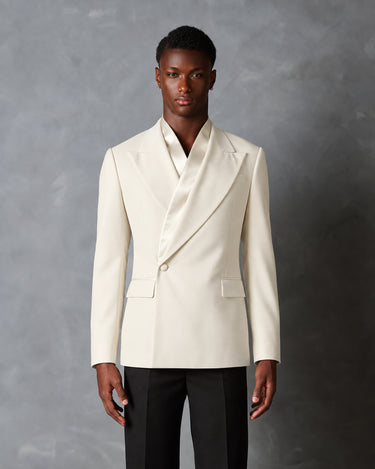 HAYDEN IVORY & BLACK CLASSIC SUIT - Made to order