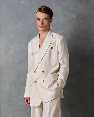 Logan Ivory Wool Suit- Runway Style / Made to Order