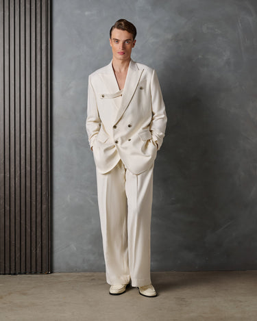 Logan Ivory Wool Suit- Runway Style / Made to Order