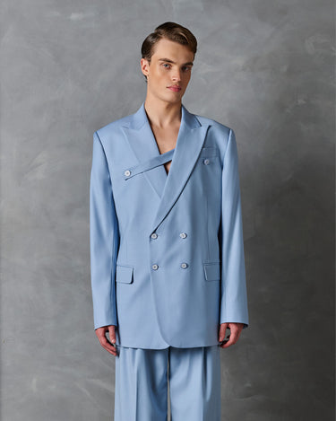 Logan Powder Blue Wool Suit-Runway Style / Made to Order