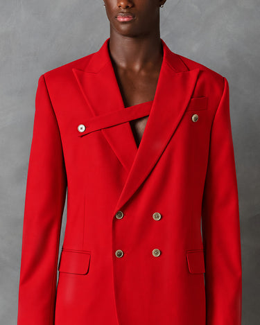 Logan Red Wool Suit-Runway Style / Made to Order