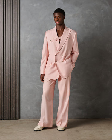 Logan Blush Pink Wool Suit- Runway Style / Made to Order