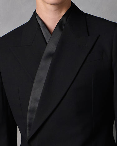 HAYDEN BLACK WOOL COCKTAIL SUIT- made to order