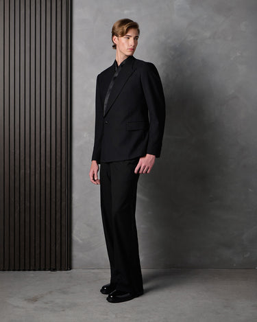 HAYDEN BLACK WOOL COCKTAIL SUIT- made to order