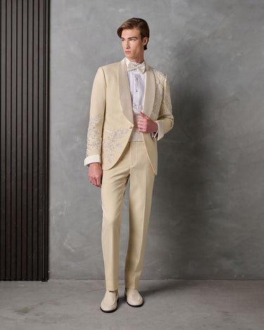JASPER IVORY WOOL BEADED COUTURE SUIT - MADE TO ORDER