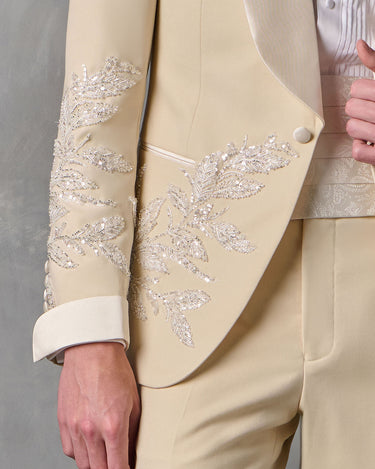 JASPER IVORY WOOL BEADED COUTURE SUIT - MADE TO ORDER