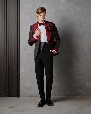 THEODORE WINE BROCADE/ WOOL DINNER SUIT - MADE TO ORDER