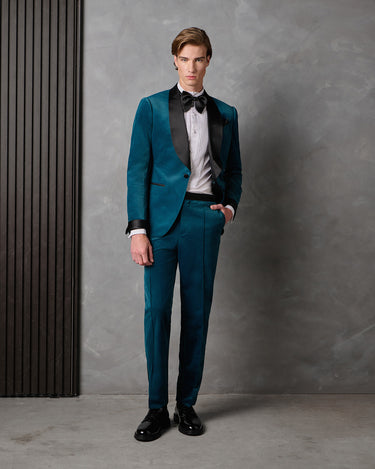 THEODORE TEAL VELVET DINNER SUIT - MADE TO ORDER