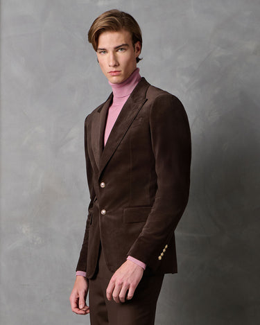 BECKHAM CHOCOLATE VELVET JACKET - MADE TO ORDER