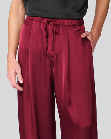 Egon Wine Satin Wide Leg Pant