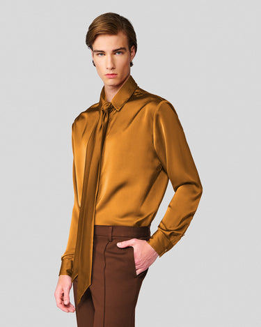 Ricardo Copper Satin Shirt/Scarf
