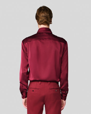 Ricardo Wine Satin Shirt/Scarf