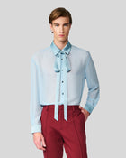 Ignacio Powder Blue Chiffon Shirt/Tie