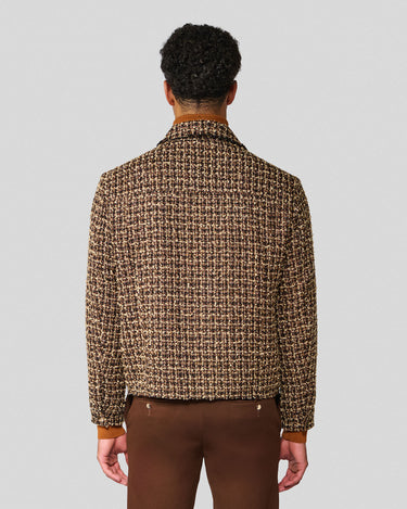 Emilio Chocolate Wool Tweed Crop Jacket