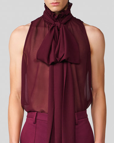 Helios Wine Chiffon Top/Scarf