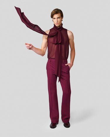 Helios Wine Chiffon Top/Scarf