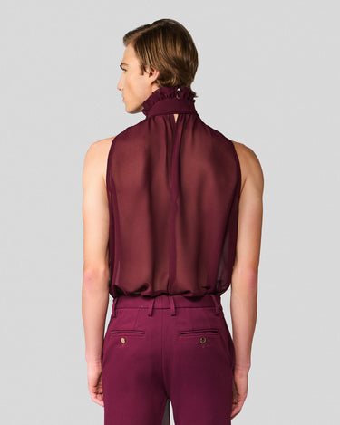 Helios Wine Chiffon Top/Scarf