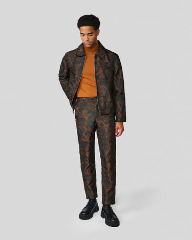 Frederico Copper Jacquard Slim Pant