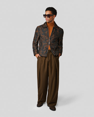 Avalon Copper Jacquard Zip Jacket
