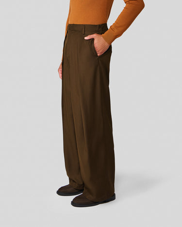 Heath Chocolate Pleated Trouser
