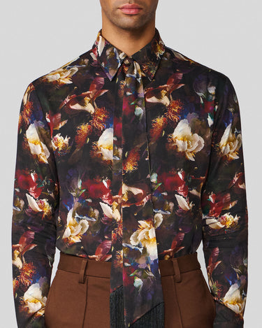 Ricardo Chocolate Floral Photo Print Shirt