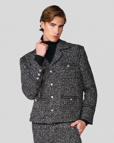 Atticus Black & White Sequin Tweed Jacket