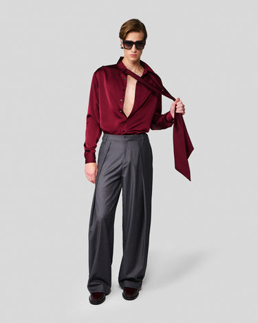Heath Charcoal Pleated Trouser