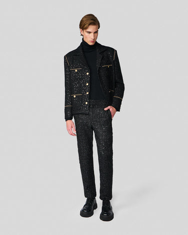 Frederico Black Sequin Tweed Pant