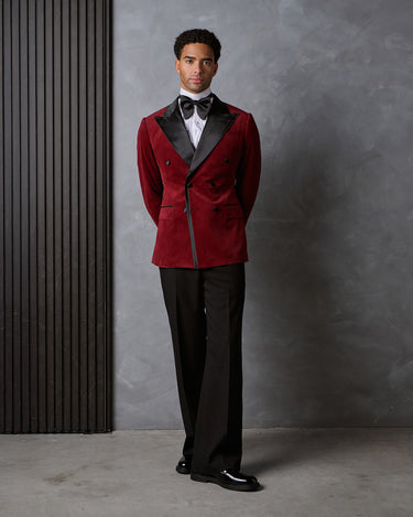 LEONARDO WINE VELVET/ WOOL TUXEDO SUIT - MADE TO ORDER