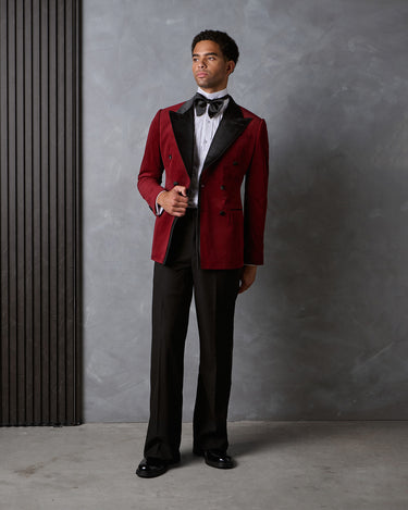 LEONARDO WINE VELVET/ WOOL TUXEDO SUIT - MADE TO ORDER