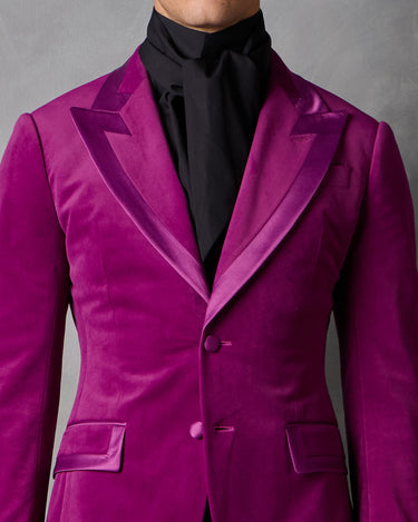 ASPEN MAGENTA VELVET/WOOL COCKTAIL SUIT - MADE TO ORDER