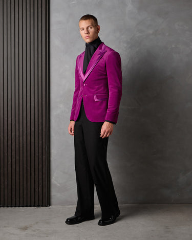 ASPEN MAGENTA VELVET/WOOL COCKTAIL SUIT - MADE TO ORDER