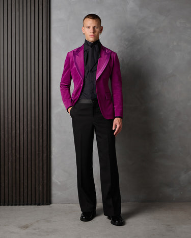 ASPEN MAGENTA VELVET/WOOL COCKTAIL SUIT - MADE TO ORDER