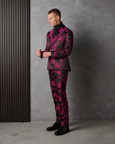GIOVANNI MAGENTA FLORAL JACQUARD COCKTAIL SUIT - MADE TO ORDER