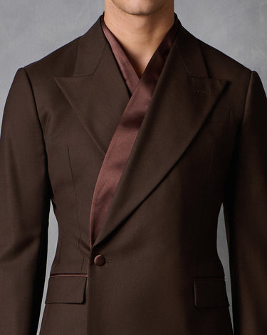 HAYDEN CHOCOLATE WOOL COCKTAIL SUIT- made to order
