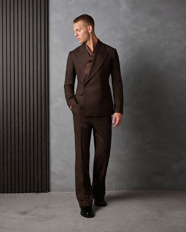 HAYDEN CHOCOLATE WOOL COCKTAIL SUIT- made to order