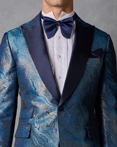 JAMIESON INDIGO JACQUARD/WOOL TUXEDO SUIT - MADE TO ORDER