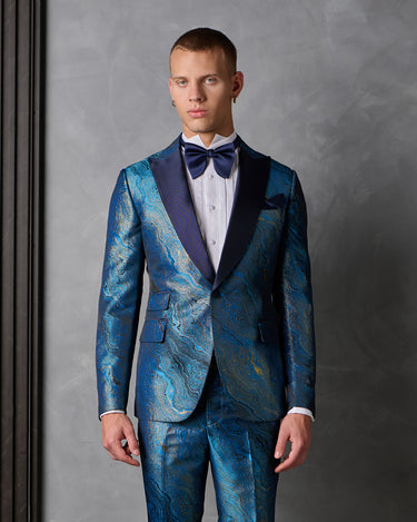 JAMIESON INDIGO JACQUARD TUXEDO SUIT - MADE TO ORDER