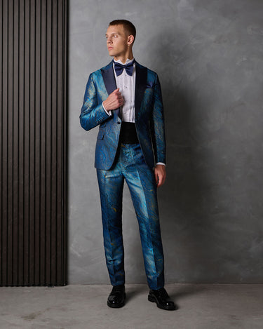 JAMIESON INDIGO JACQUARD TUXEDO SUIT - MADE TO ORDER