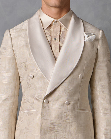 LINCOLN IVORY BROCADE DINNER SUIT - MADE TO ORDER