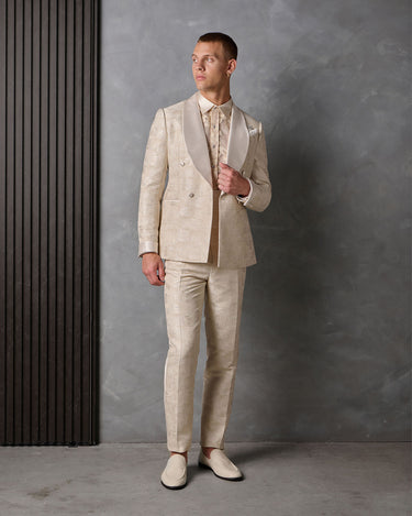 LINCOLN IVORY BROCADE DINNER SUIT - MADE TO ORDER