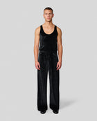 Egon Black Crystal Stud Velvet Wide Leg Pant