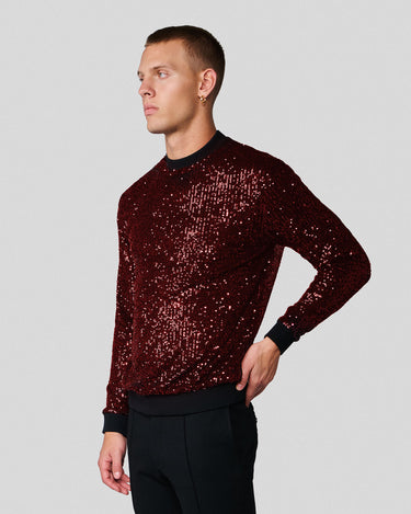 Romeo Wine Sequin Sweater