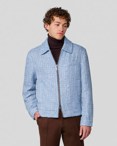 Avalon Pale Blue Sequin Tweed Jacket