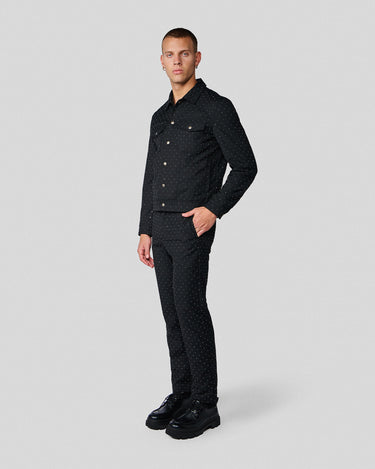 Dimitry Black Crystal Stud Trucker Jacket