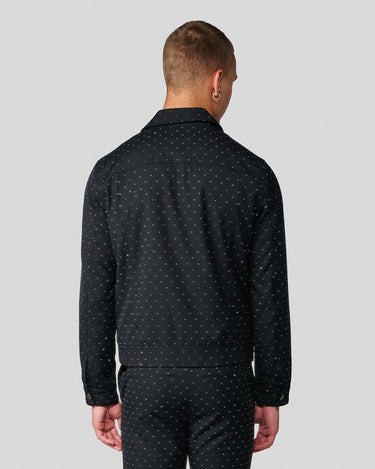 Dimitry Black Crystal Stud Trucker Jacket