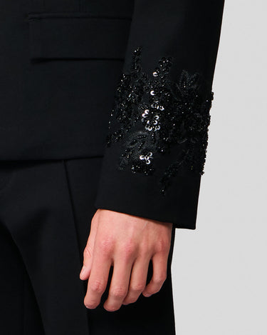 Lorenzo Black Beaded Crop Jacket